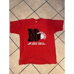 Vintage Nebraska Huskers Softball T-Shirt XL Red On Deck Circle NCAA Fruit USA